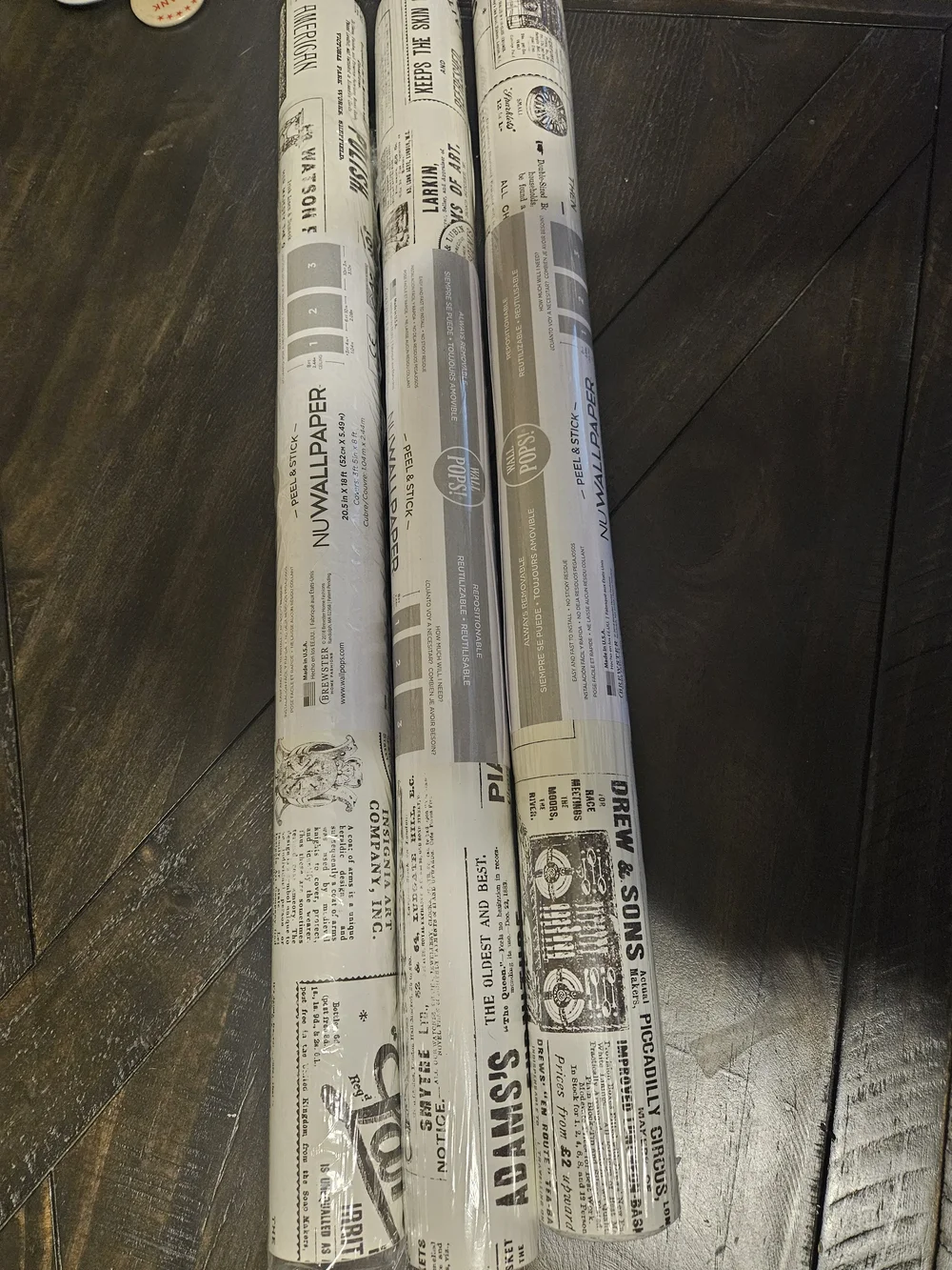 NuWallpaper News Print 3 Rolls